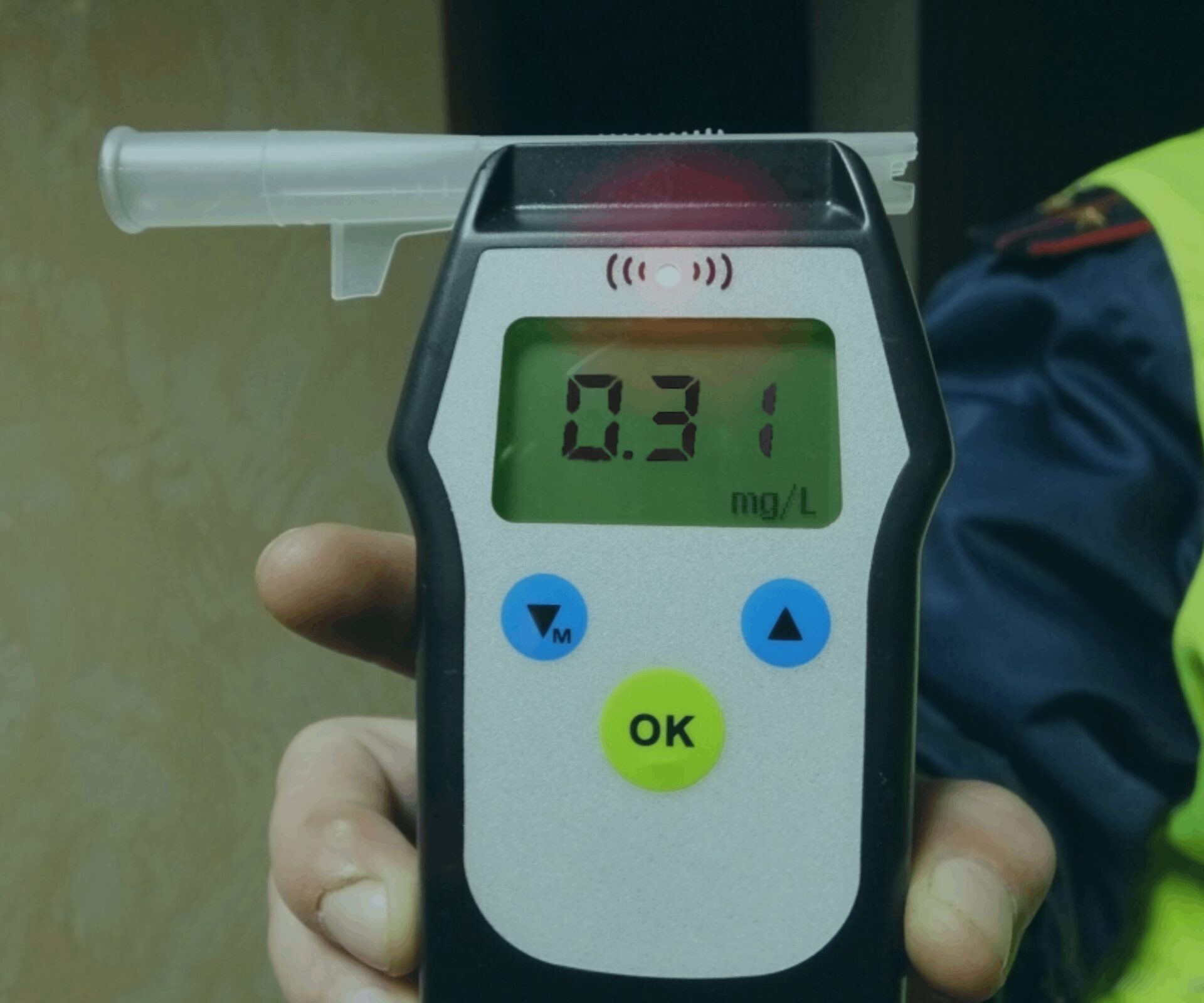 Спорный показатель алкоголя — попался пьяный за рулем